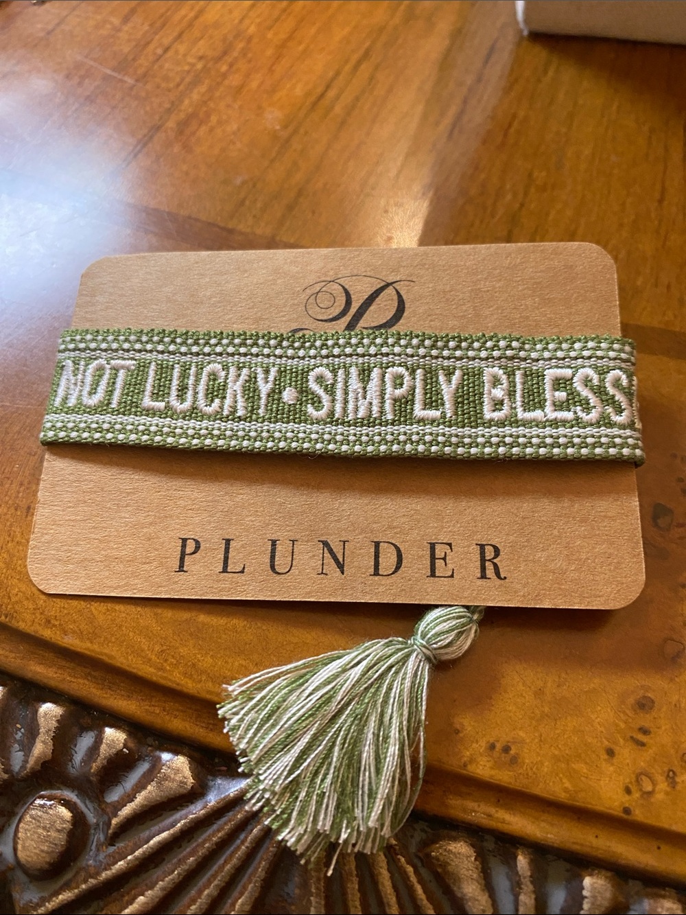 cloth bracelet with sayings not lucky simply blessed